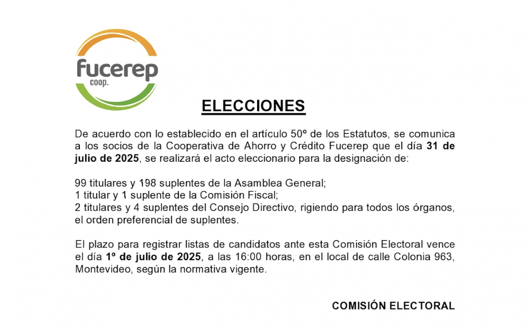 Convocatoria a Elecciones 31 de julio de 2025